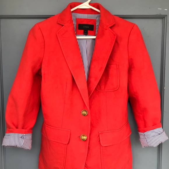 J. Crew Orange Blazer with Gold Buttons. - Picture 5 of 8